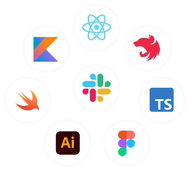 React, TypeScript, NestJS, Kotlin, Swift, Figma, Illustrator, Slack